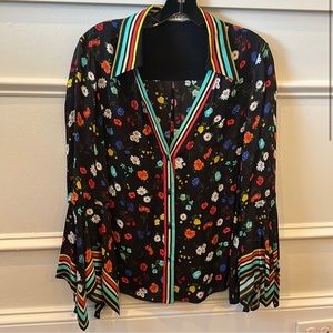 Alice + Olivia floral silk shirt